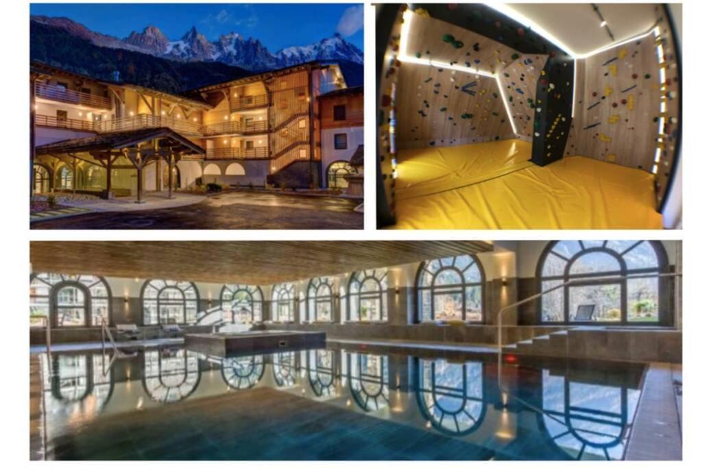 chic appart 6 pers dans résidence luxueuse La Cordee wellness gym piscine OUVERT et télétravail Chamonix Extérieur photo